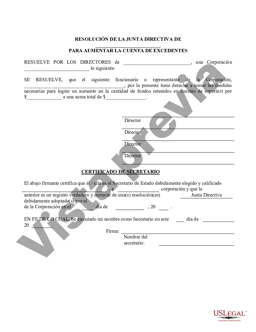 Preview Ampliar Cuenta Excedente - Formulario de Resoluciones - Resoluciones Corporativas