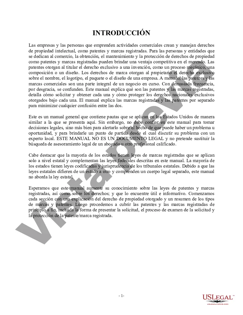 Preview USLF Multistate Patent and Trademark Law Handbook - Guía