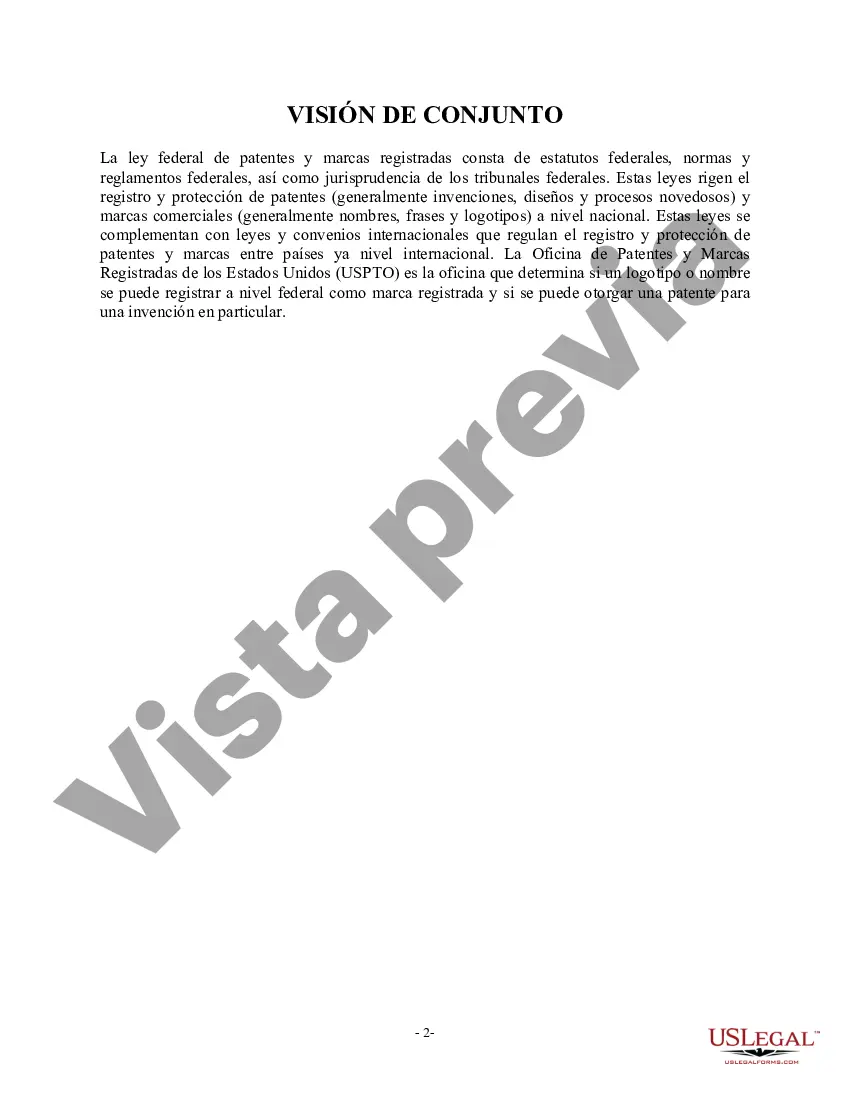 Preview USLF Multistate Patent and Trademark Law Handbook - Guía