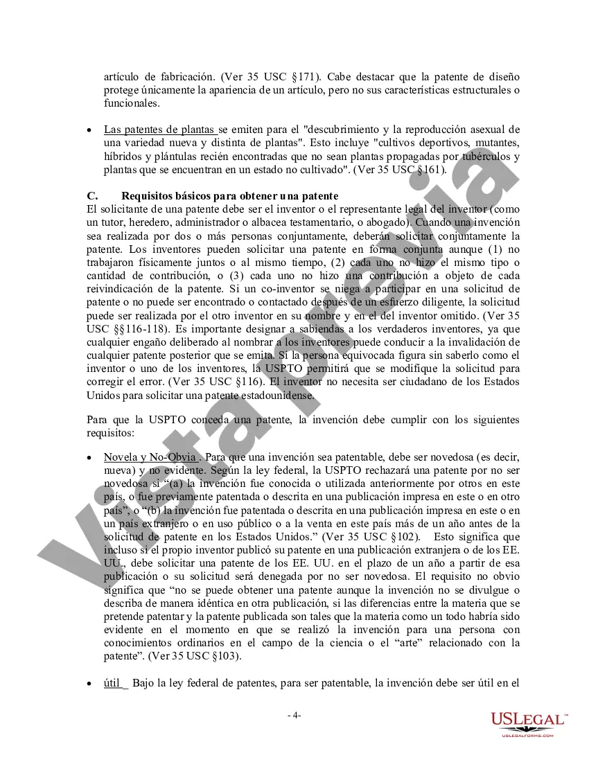 Preview USLF Multistate Patent and Trademark Law Handbook - Guía