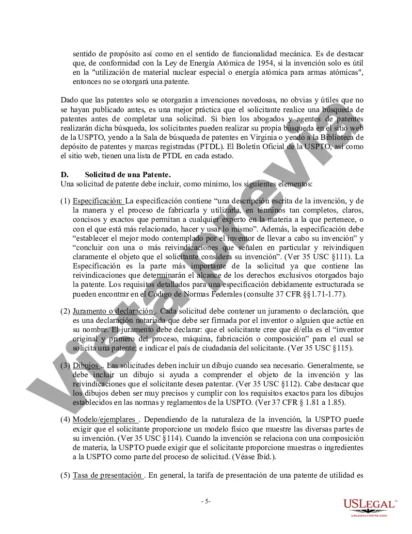 Preview USLF Multistate Patent and Trademark Law Handbook - Guía