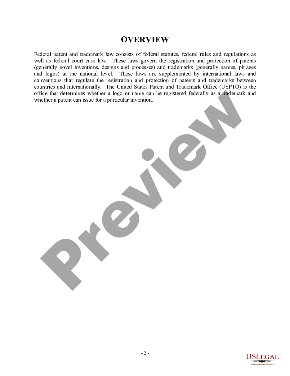 page 3 USLF Multistate Patent and Trademark Law Handbook - Guide preview