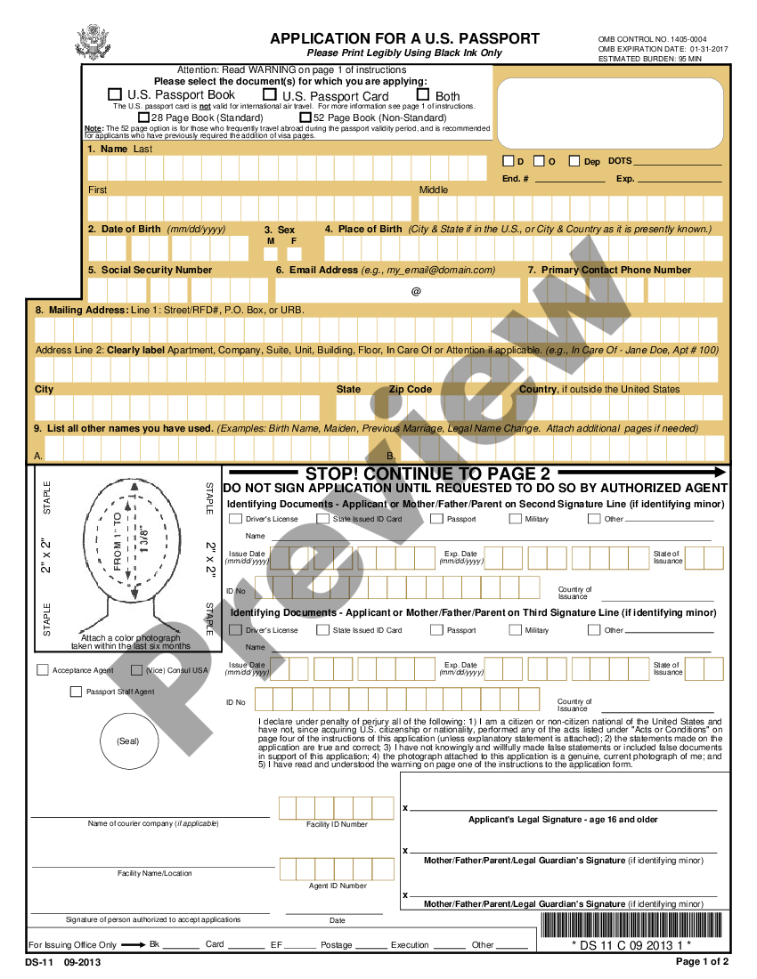 Application For Passport For 17 Year Old | US Legal Forms