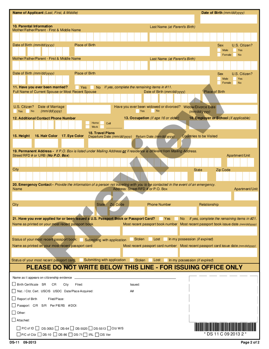 page 5 Passport Application preview