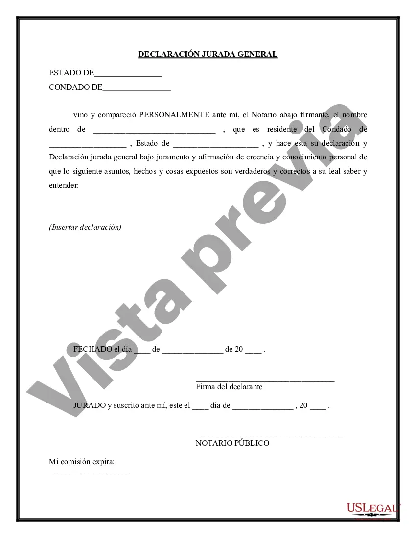 Preview Declaración Jurada - General