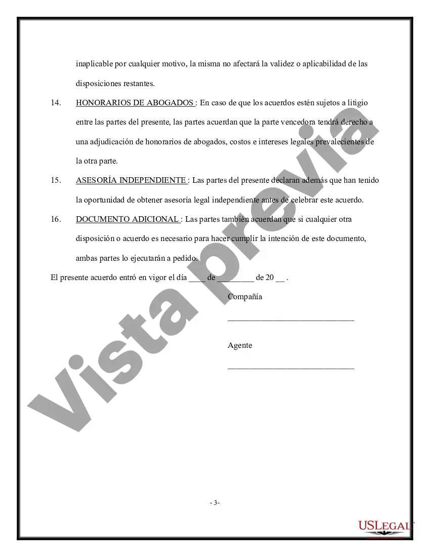 Preview Acuerdo de agencia - General