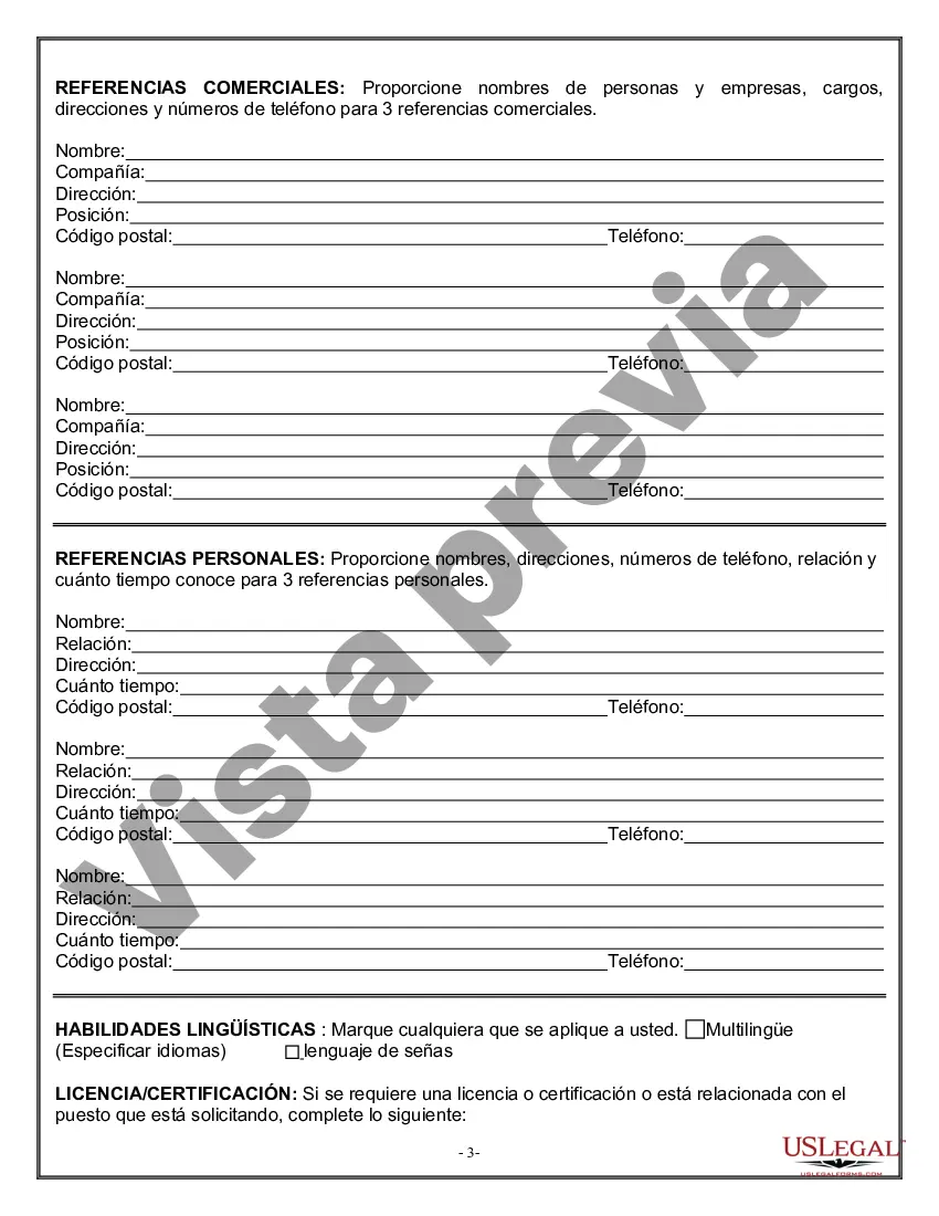 Preview Solicitud de Empleo para Traductor