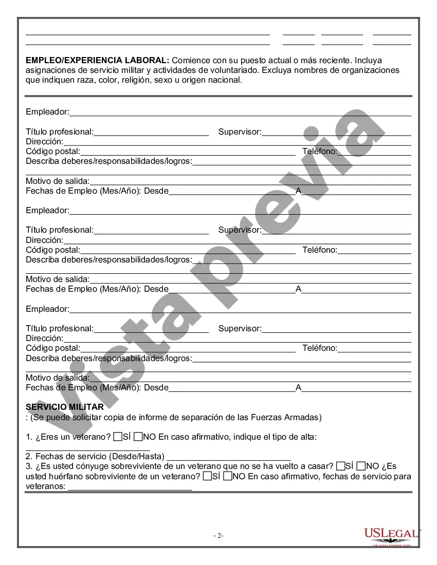 Preview Solicitud de Empleo para Autor