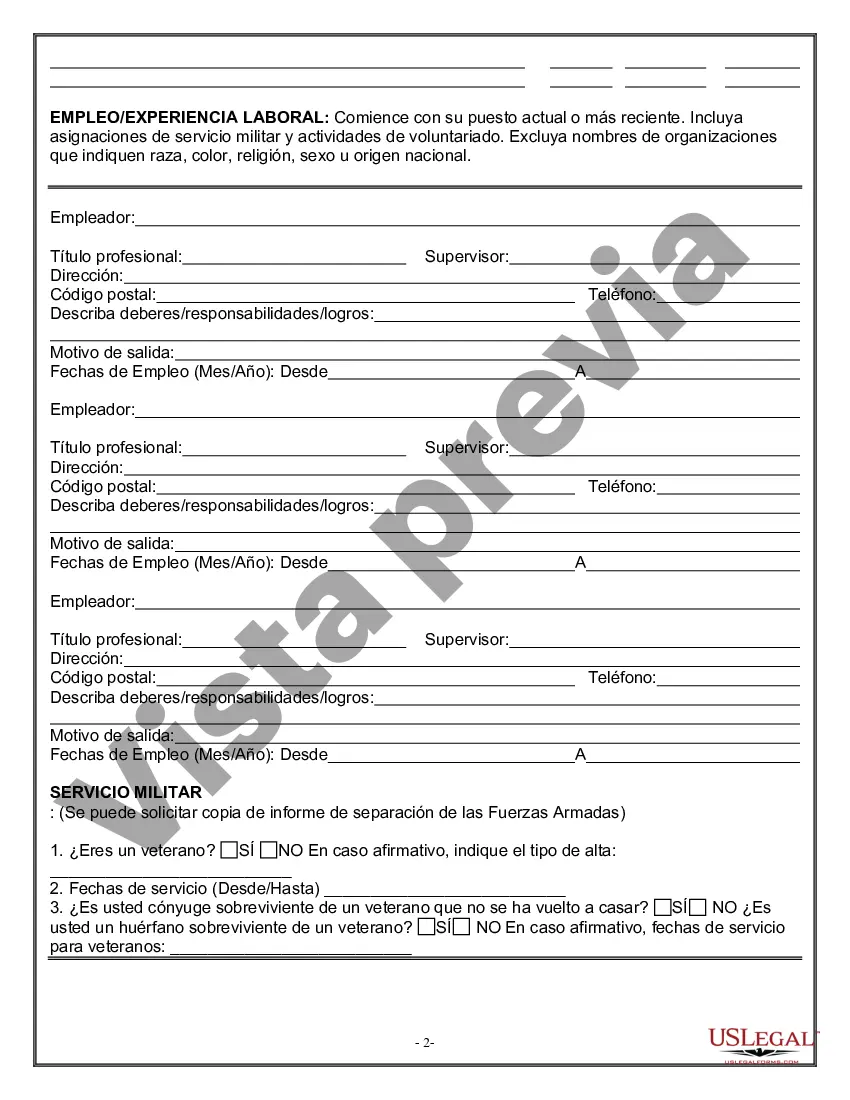 Preview Solicitud de Empleo para Gerente de Ventas