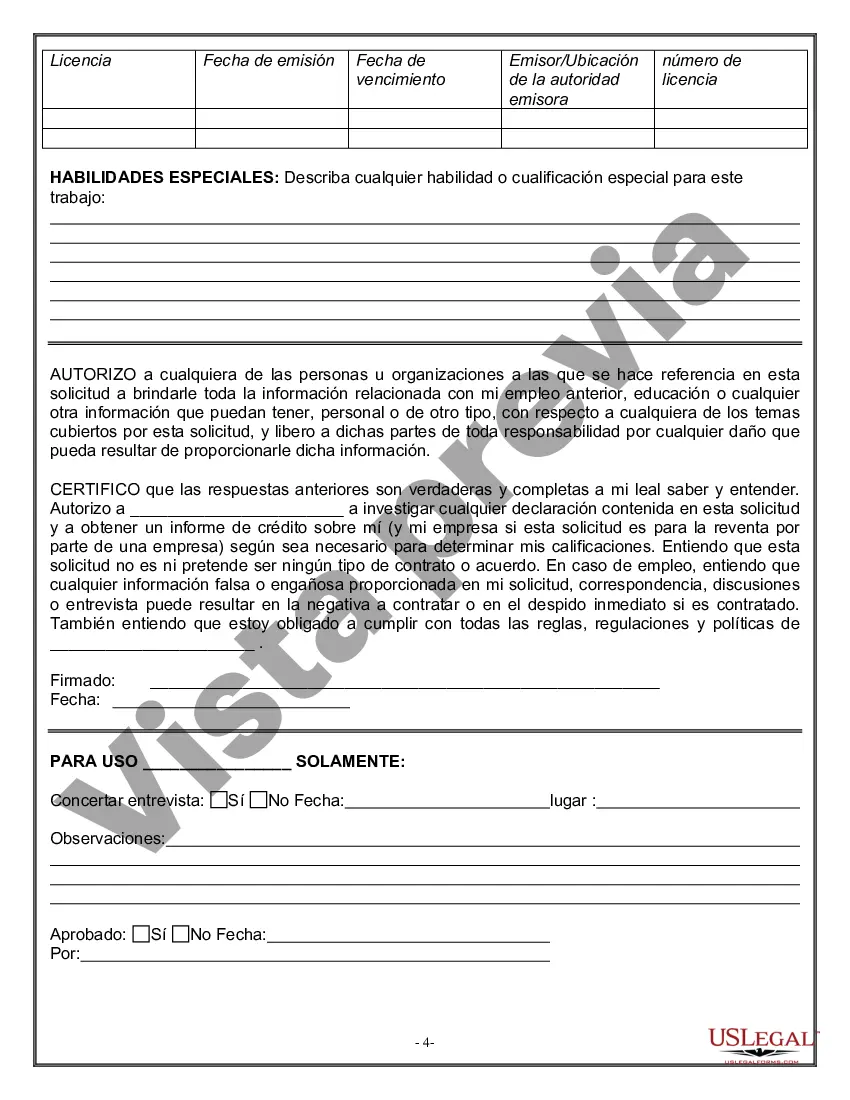 Preview Solicitud de Empleo para Camionero