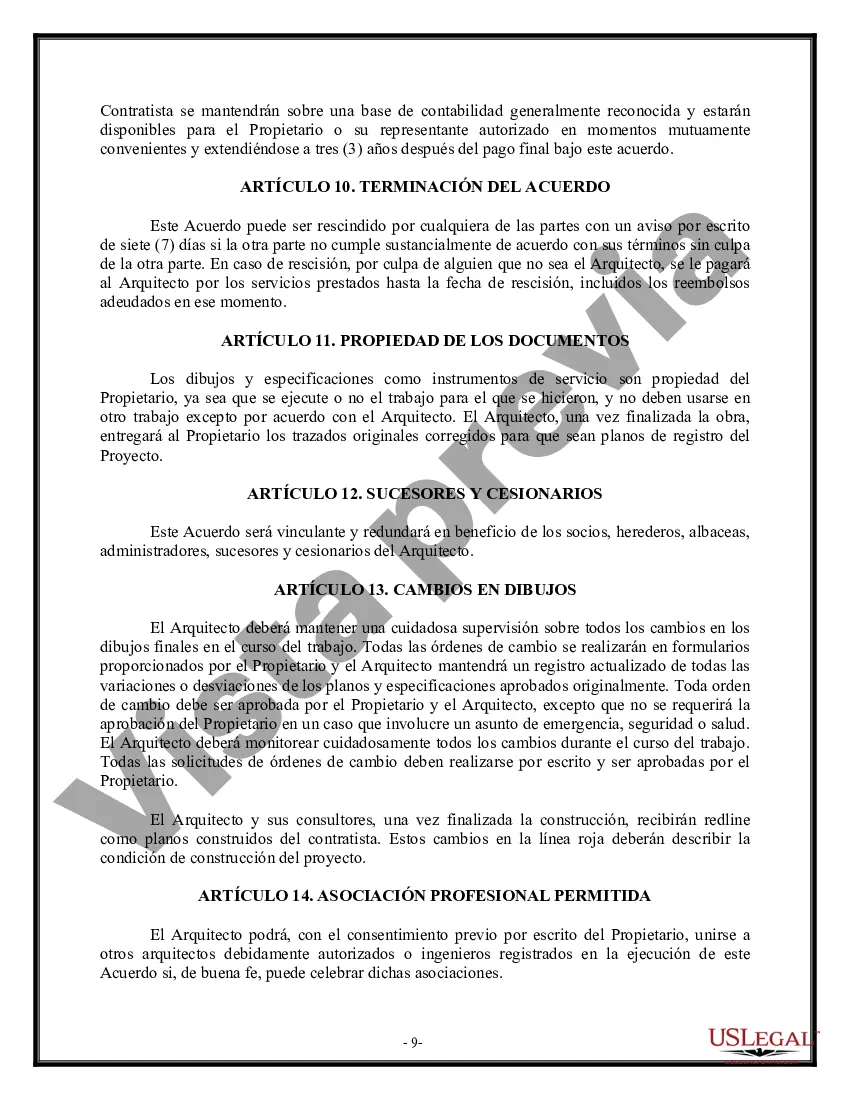 Preview Contrato de Arquitecto para Diseño