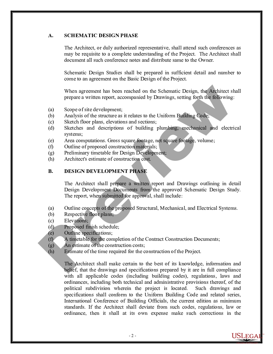 page 1 Architect Contract for Design preview