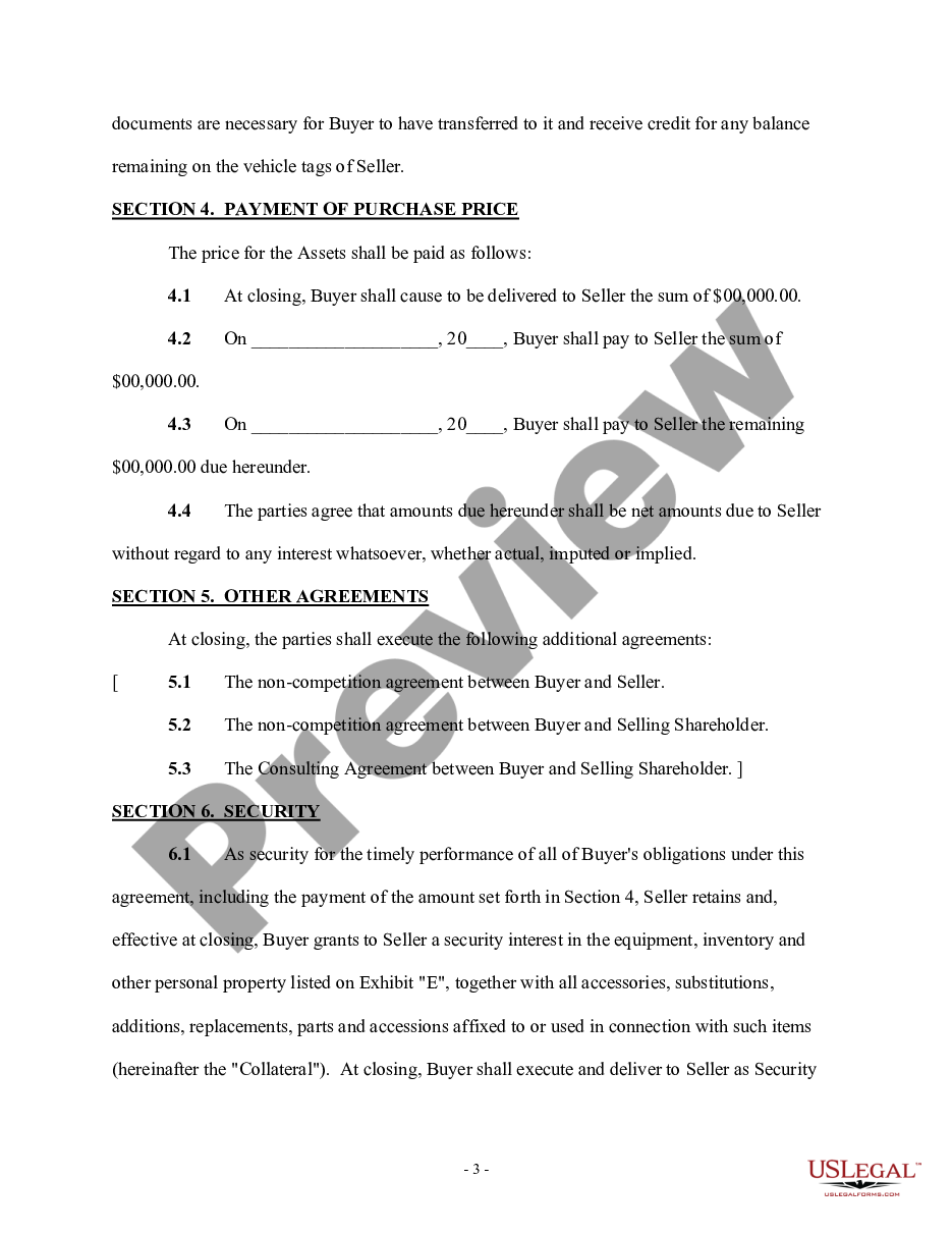 page 2 Asset Purchase Agreement - Business Sale preview