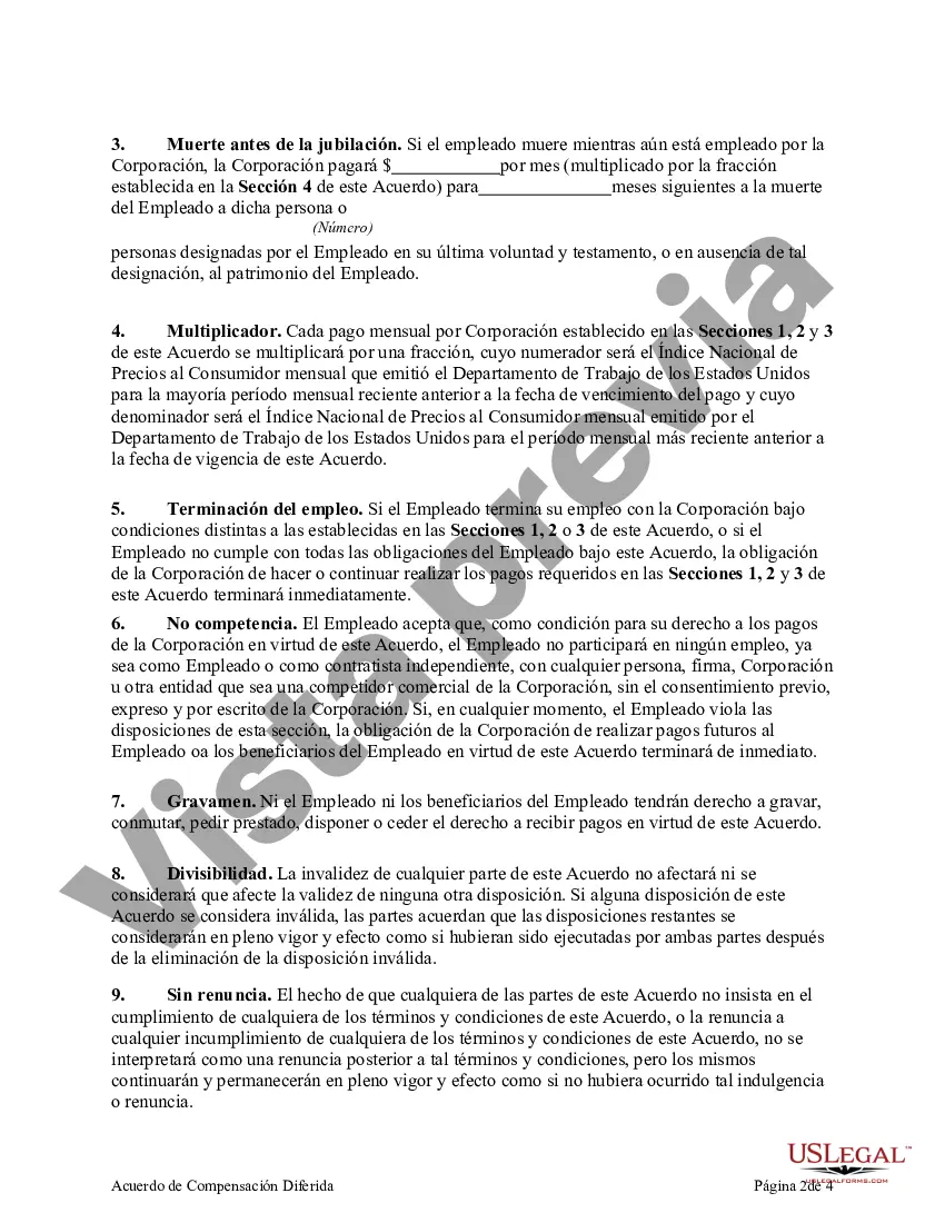 Preview Acuerdo de Compensación Diferida - Forma Larga