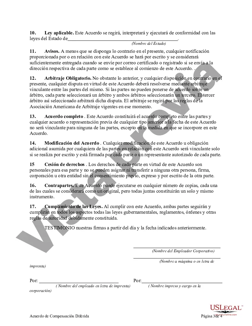 Preview Acuerdo de Compensación Diferida - Forma Larga