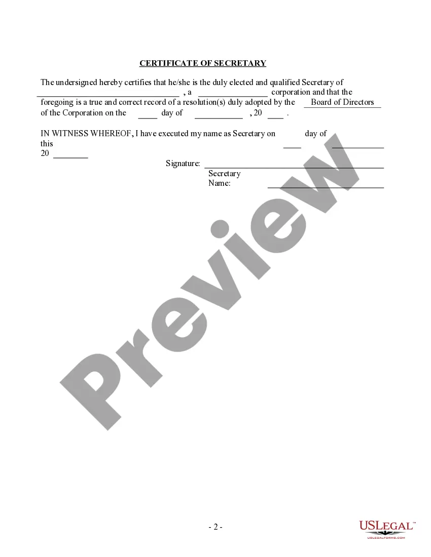 Get Resolution of the Board of Directors Regarding Execution of Lease Preview Resolution of the Board of Directors Regarding Execution of Lease