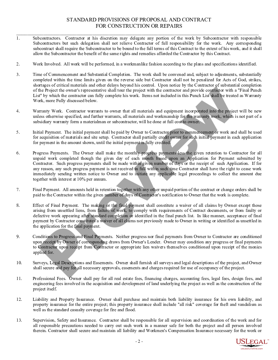 page 1 Bid Proposal form for Construction of Building preview