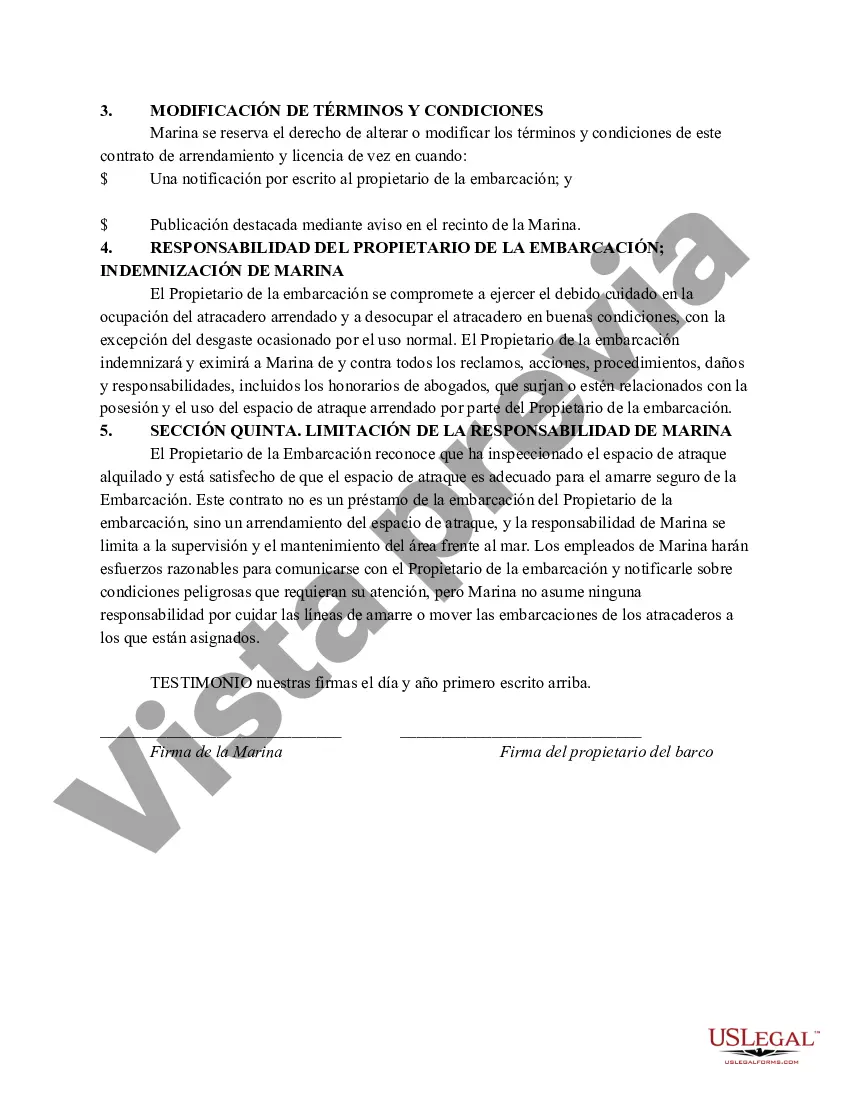 Preview Contrato de Arrendamiento de Amarradero en Marina - Alquiler de Muelle o Atracadero