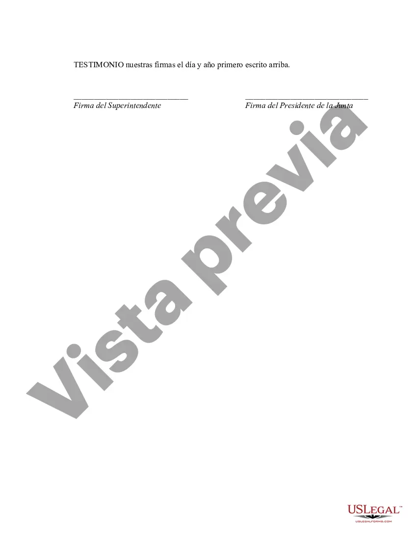 Preview Acuerdo de Empleo para el Superintendente del Distrito Escolar