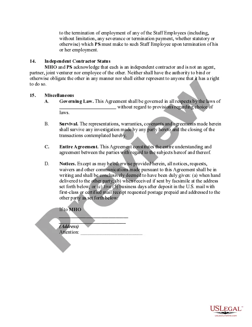 Get Agreement Between Self-Employed Independent Contractors to Provide Professional Staffing to Mental Health Organization Preview Agreement Between Self-Employed Independent Contractors to Provide Professional Staffing to Mental Health Organization