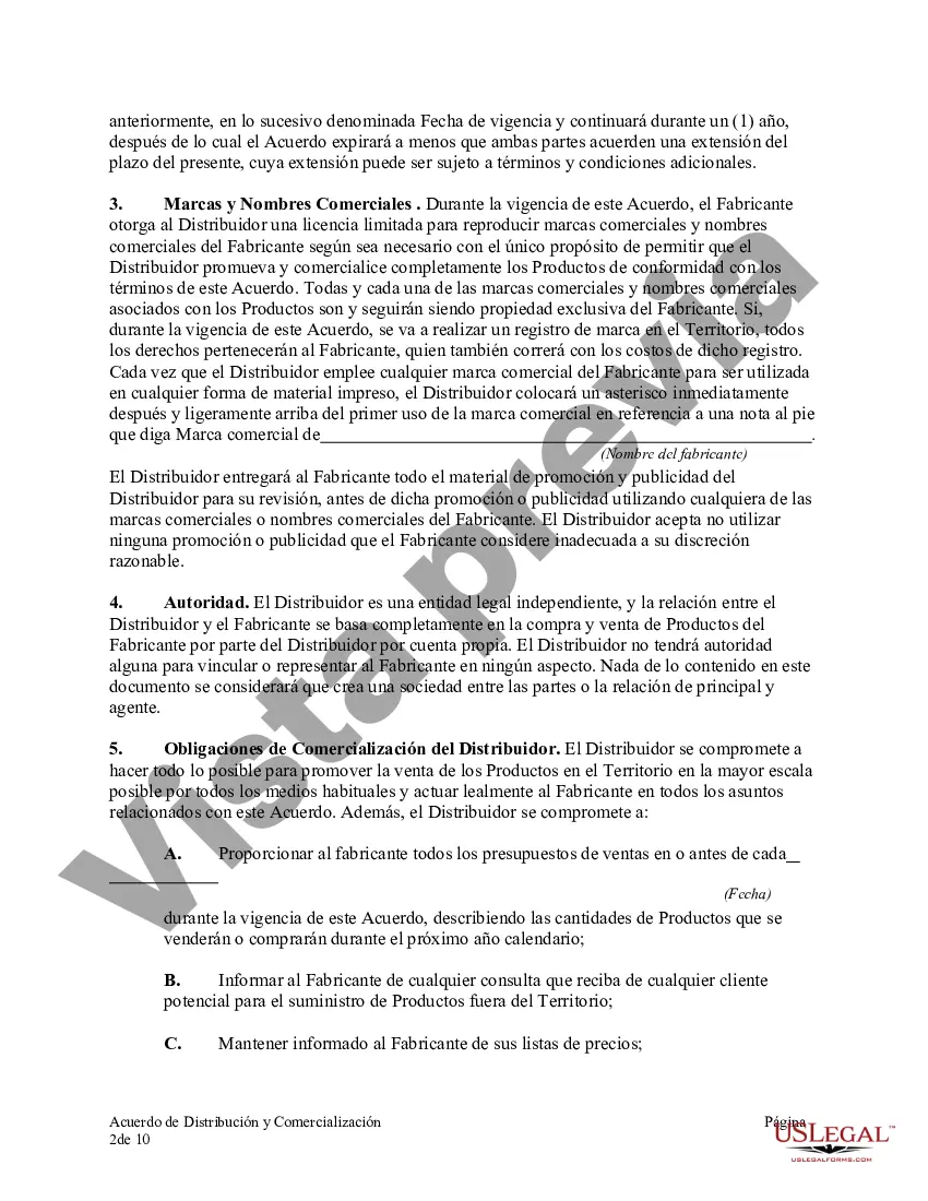 Preview Acuerdo de Distribución y Comercialización