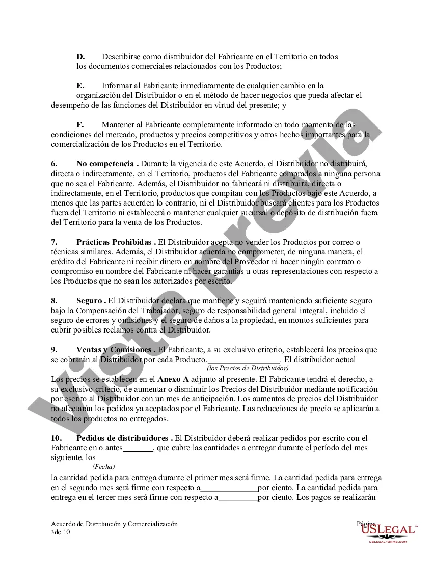 Preview Acuerdo de Distribución y Comercialización