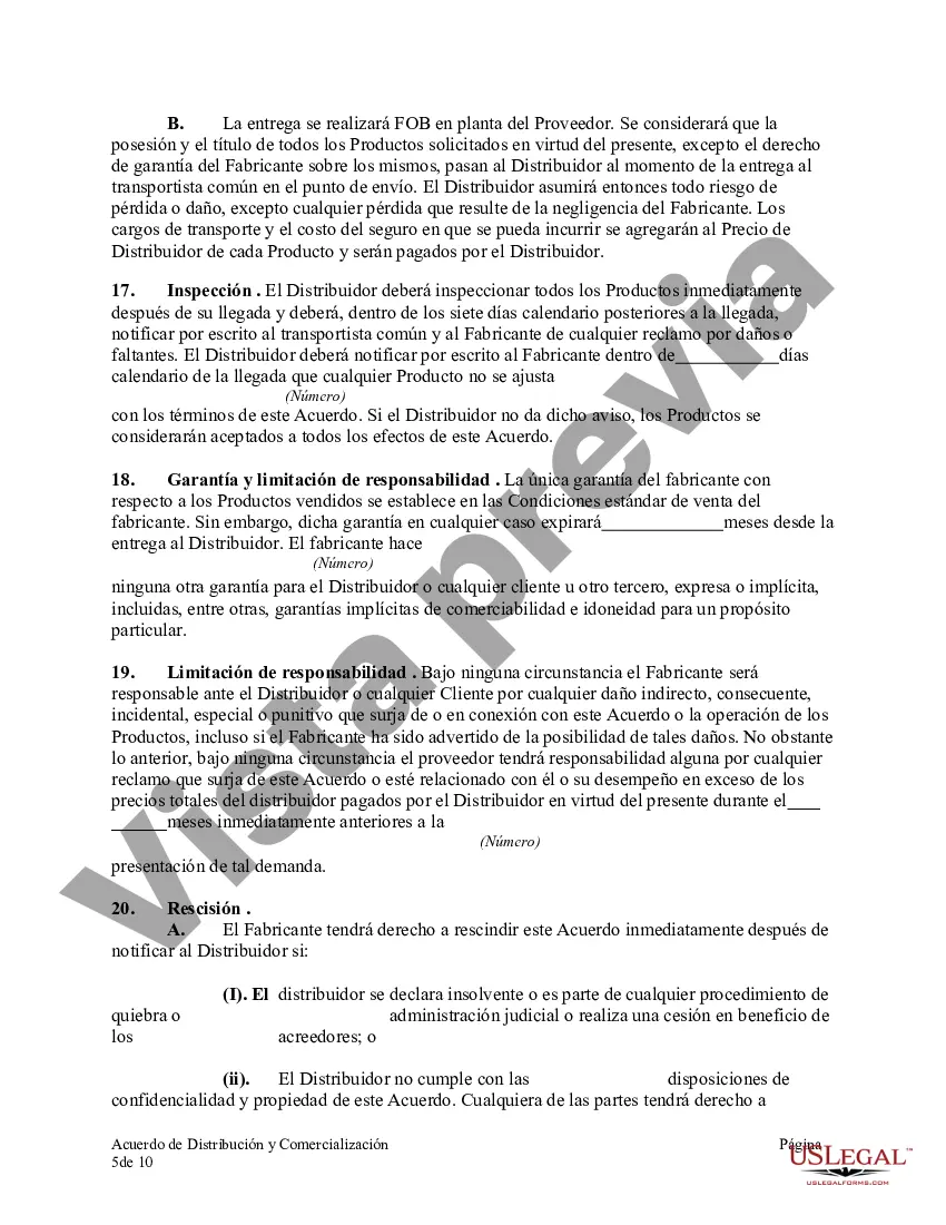 Preview Acuerdo de Distribución y Comercialización