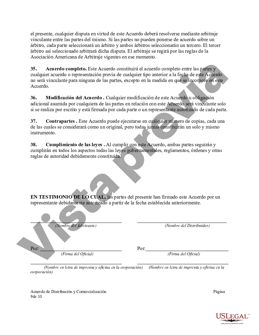 Preview Acuerdo de Distribución y Comercialización