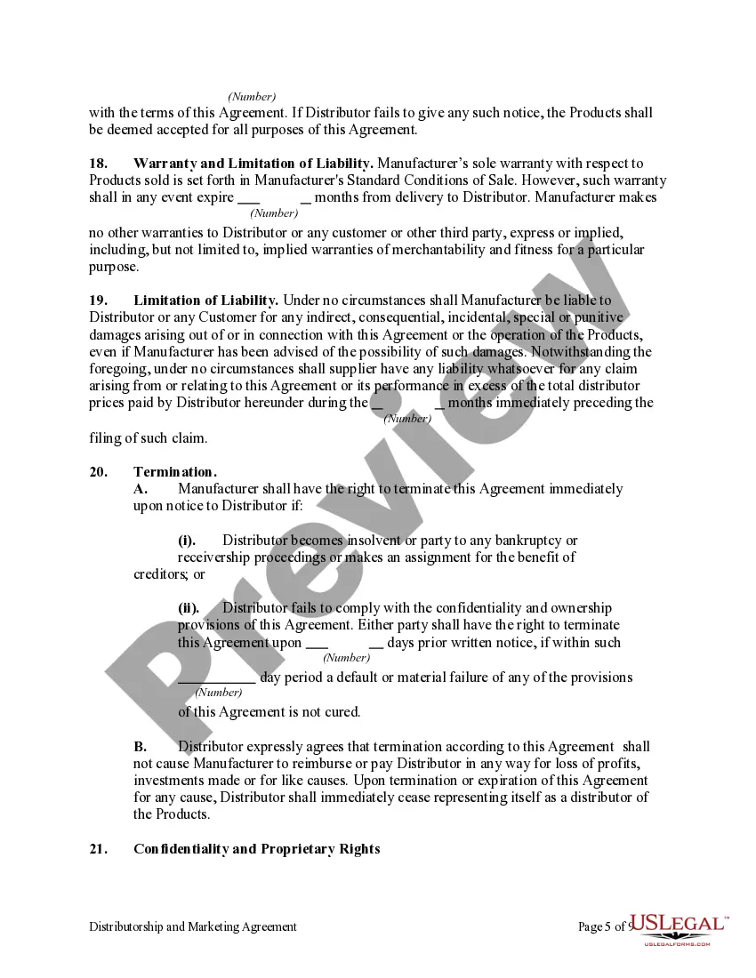 Preview Distributorship and Marketing Agreement