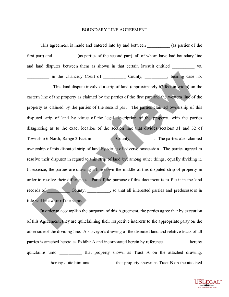page 0 Boundary Line Agreement preview
