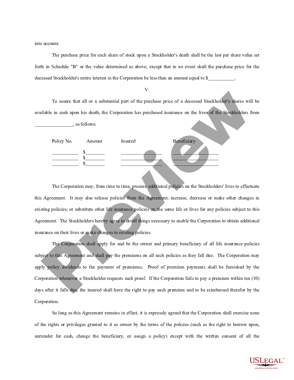 page 3 Buy Sell Agreement Between Shareholders and a Corporation preview