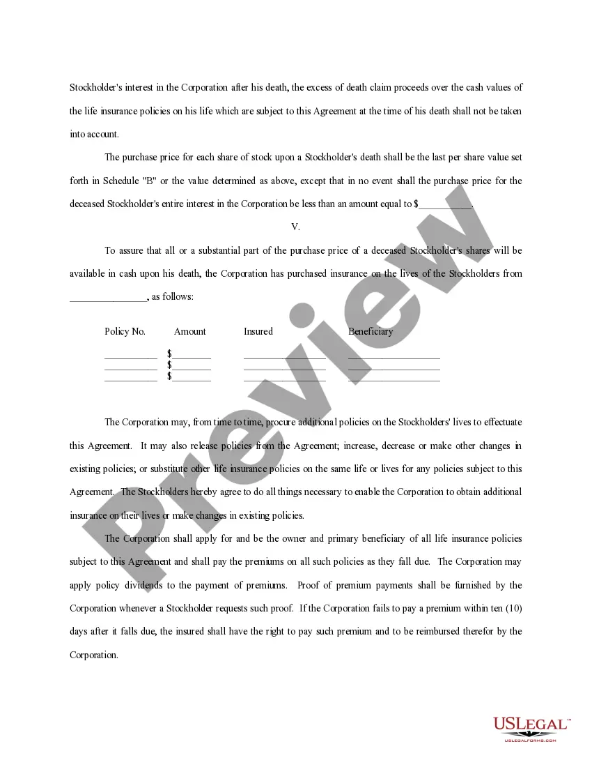 Get Buy Sell Agreement Between Shareholders and a Corporation Preview Buy Sell Agreement Between Shareholders and a Corporation