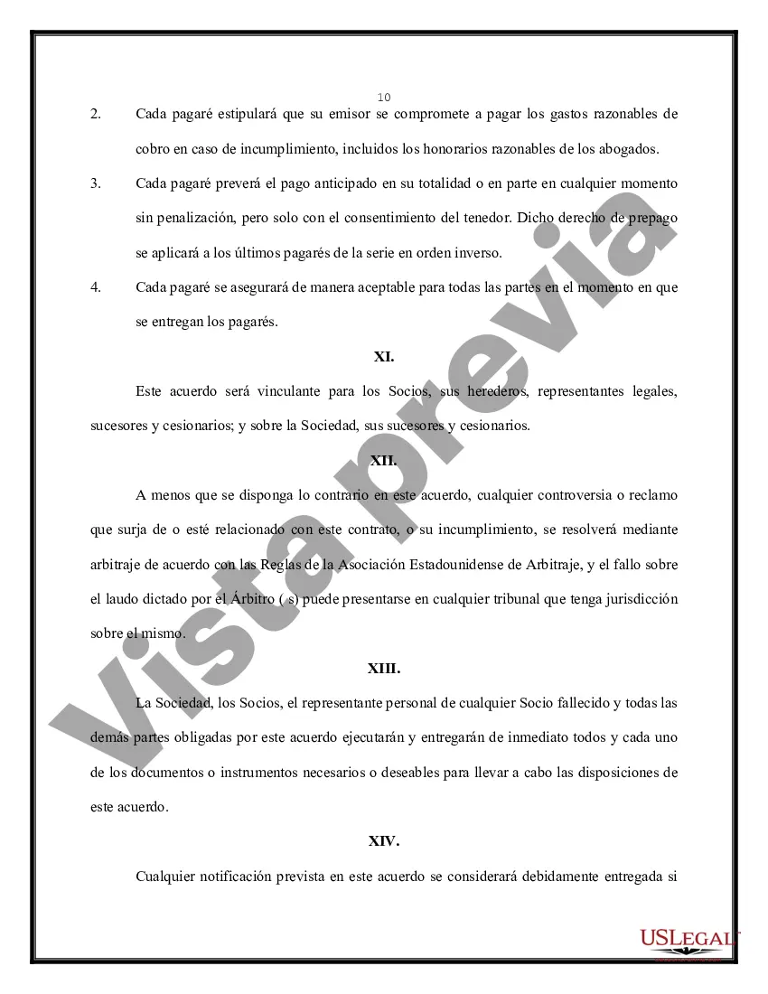 Preview Acuerdo de compra venta entre socios de una sociedad