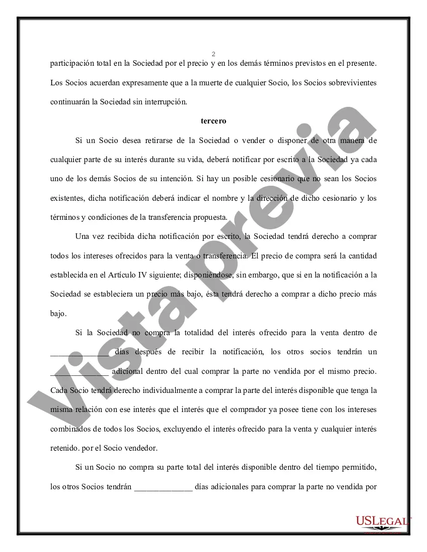 Preview Acuerdo de compra venta entre socios de una sociedad