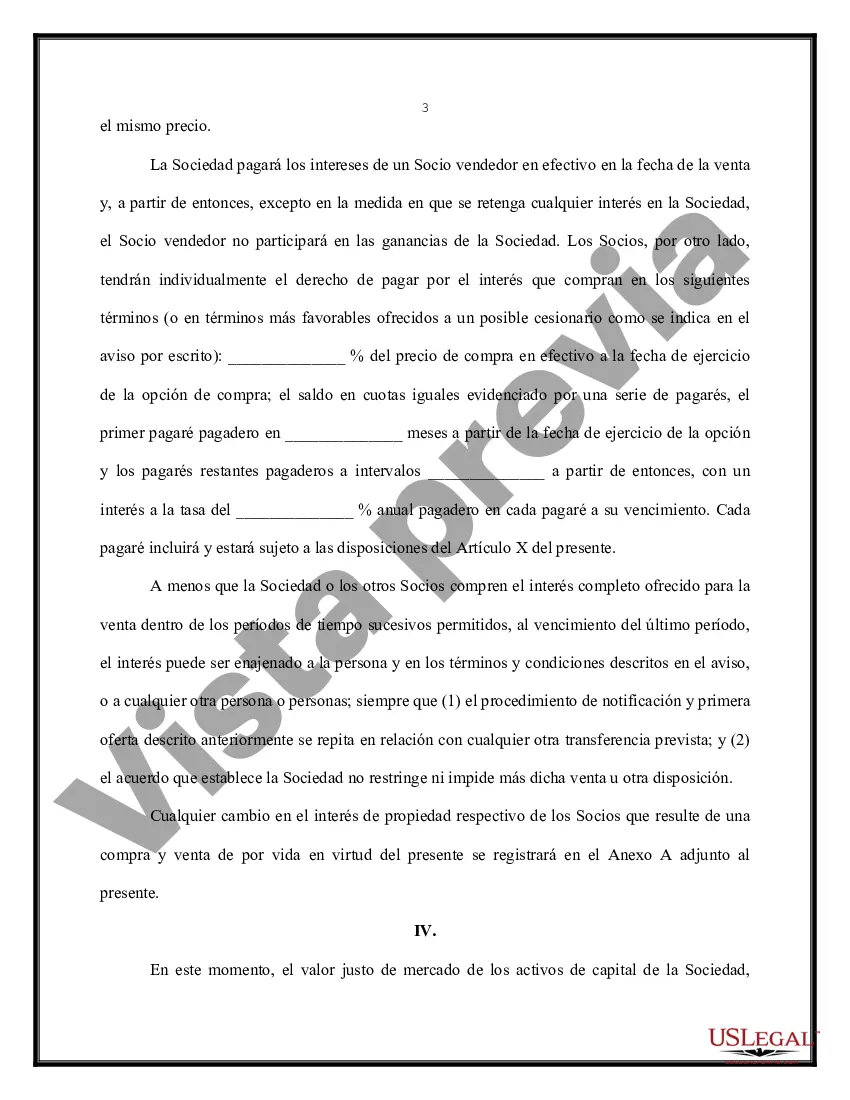 Preview Acuerdo de compra venta entre socios de una sociedad