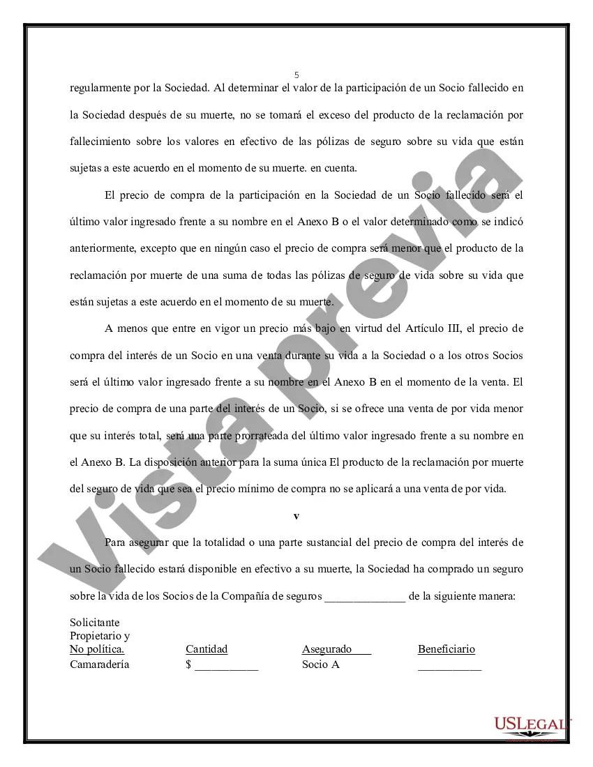 Preview Acuerdo de compra venta entre socios de una sociedad