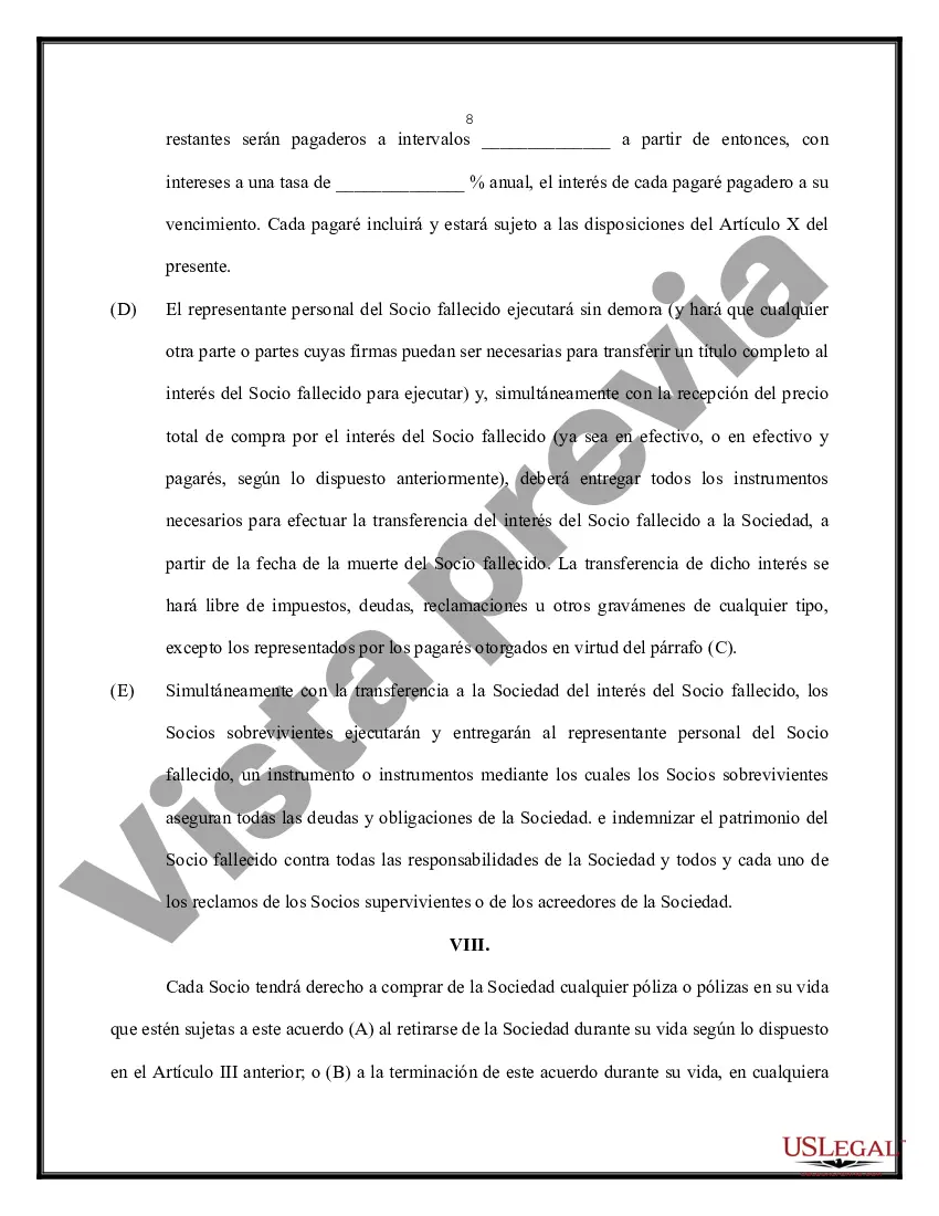 Preview Acuerdo de compra venta entre socios de una sociedad