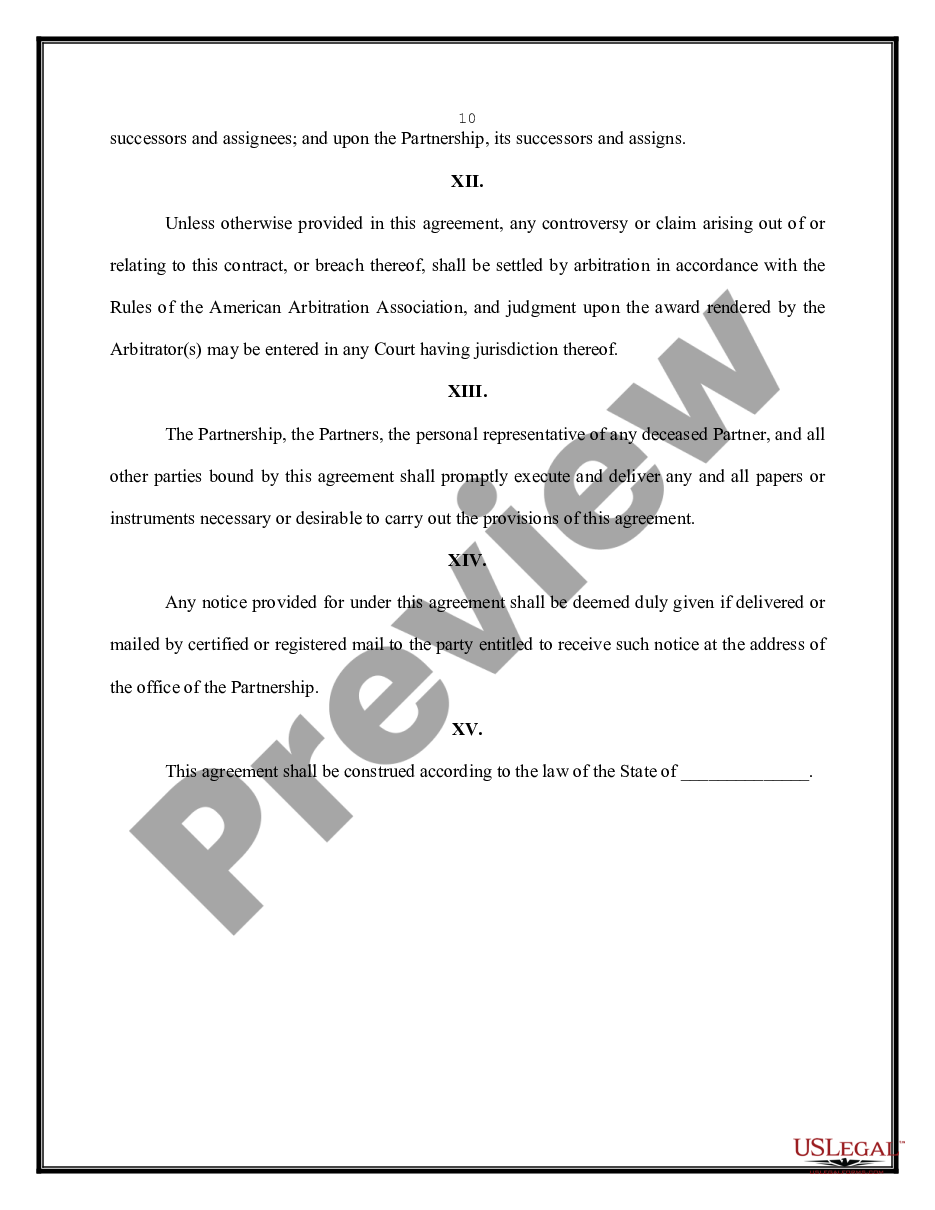 page 9 Buy Sell Agreement Between Partners of a Partnership preview