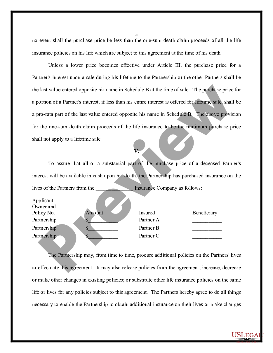 page 4 Buy Sell Agreement Between Partners of a Partnership preview