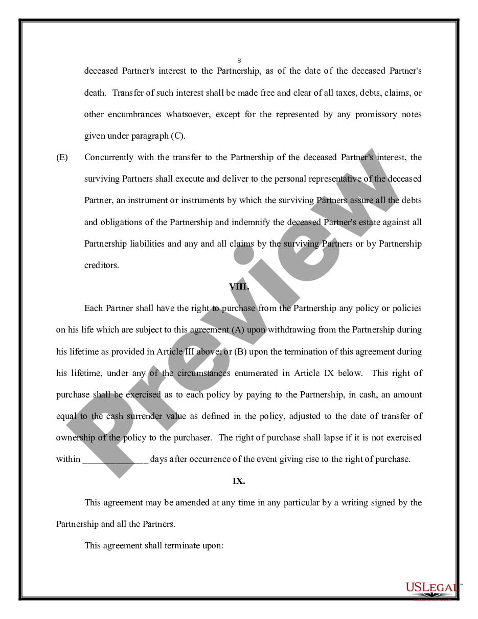 page 7 Buy Sell Agreement Between Partners of a Partnership preview