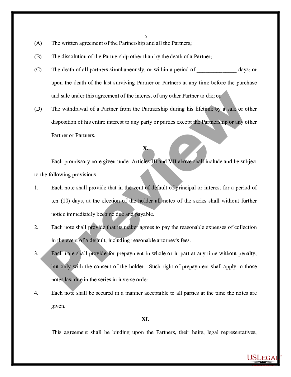 page 8 Buy Sell Agreement Between Partners of a Partnership preview