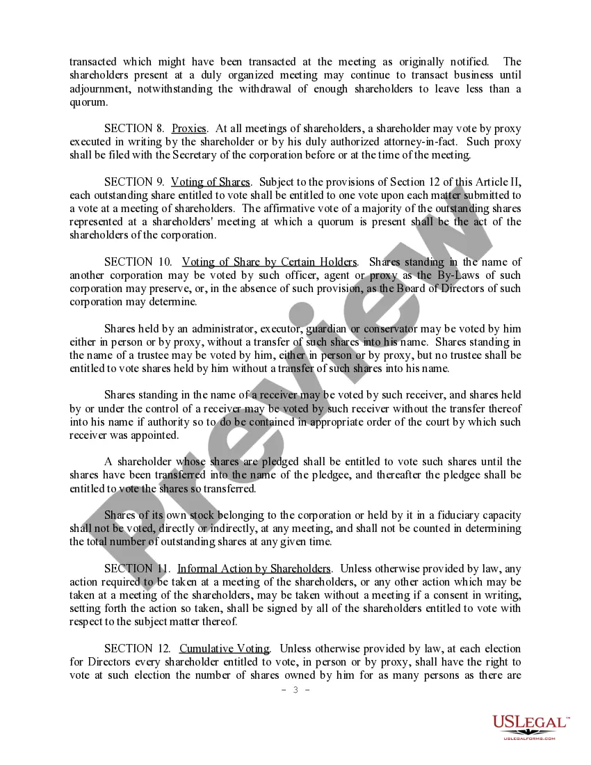 Get Bylaws for Corporation Preview Bylaws for Corporation