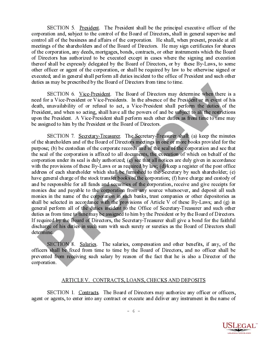 Get Bylaws for Corporation Preview Bylaws for Corporation