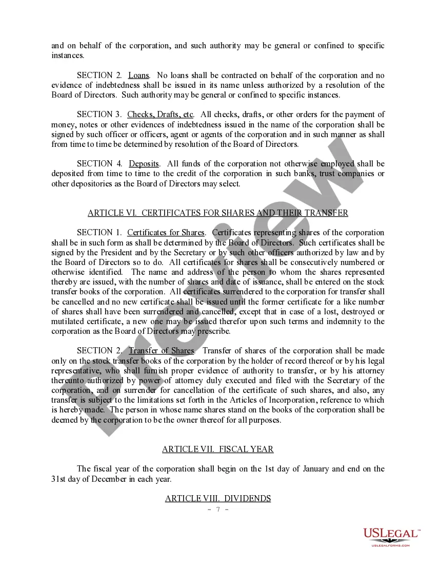 Get Bylaws for Corporation Preview Bylaws for Corporation