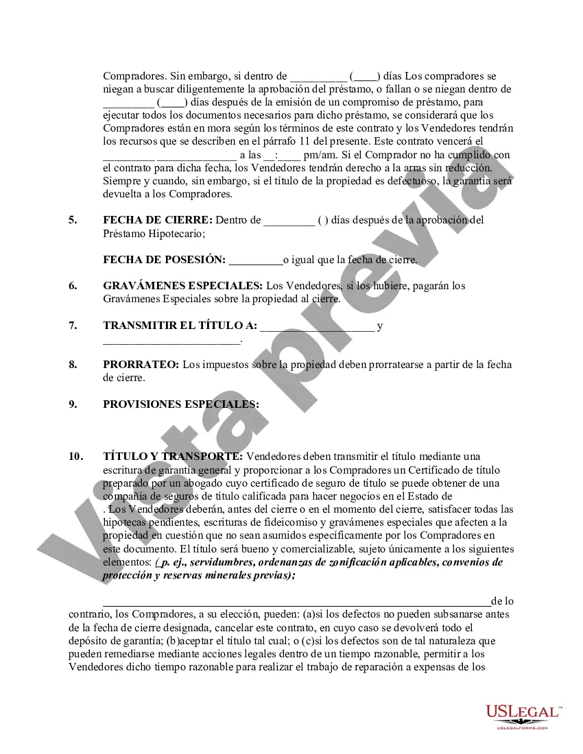 Preview Contrato de Compraventa de Bienes Raíces Residenciales