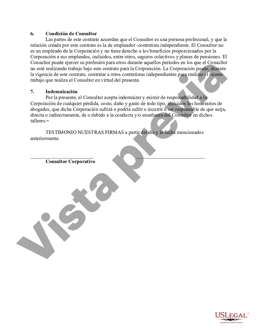 Preview Contrato con Consultor para Impartir Talleres