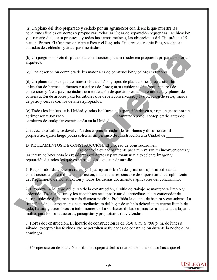 Preview Estatutos del Condominio - Desarrollo de Condominios Residenciales