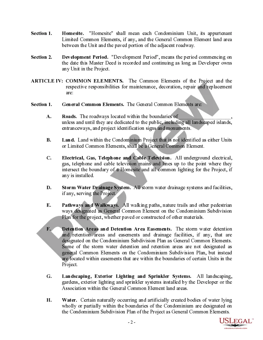 Get Condominium Master Deed - Residential Condo Development Preview Condominium Master Deed - Residential Condo Development