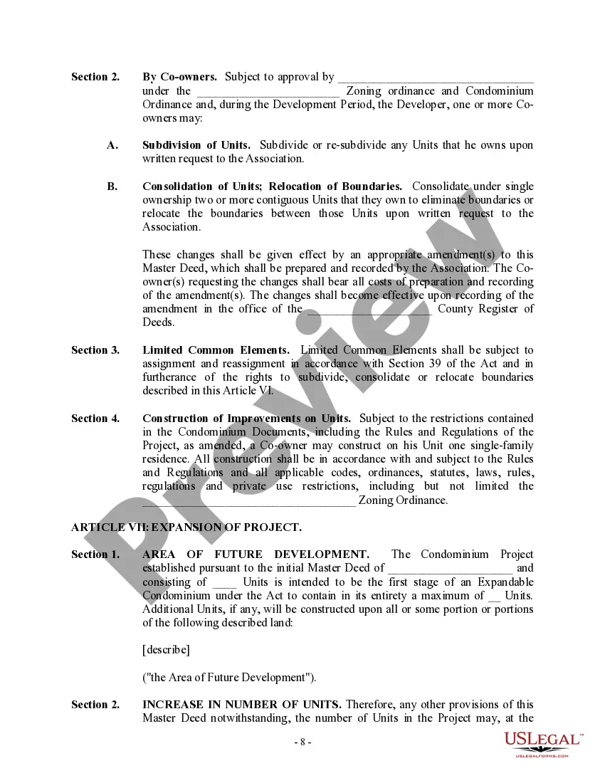 Get Condominium Master Deed - Residential Condo Development Preview Condominium Master Deed - Residential Condo Development