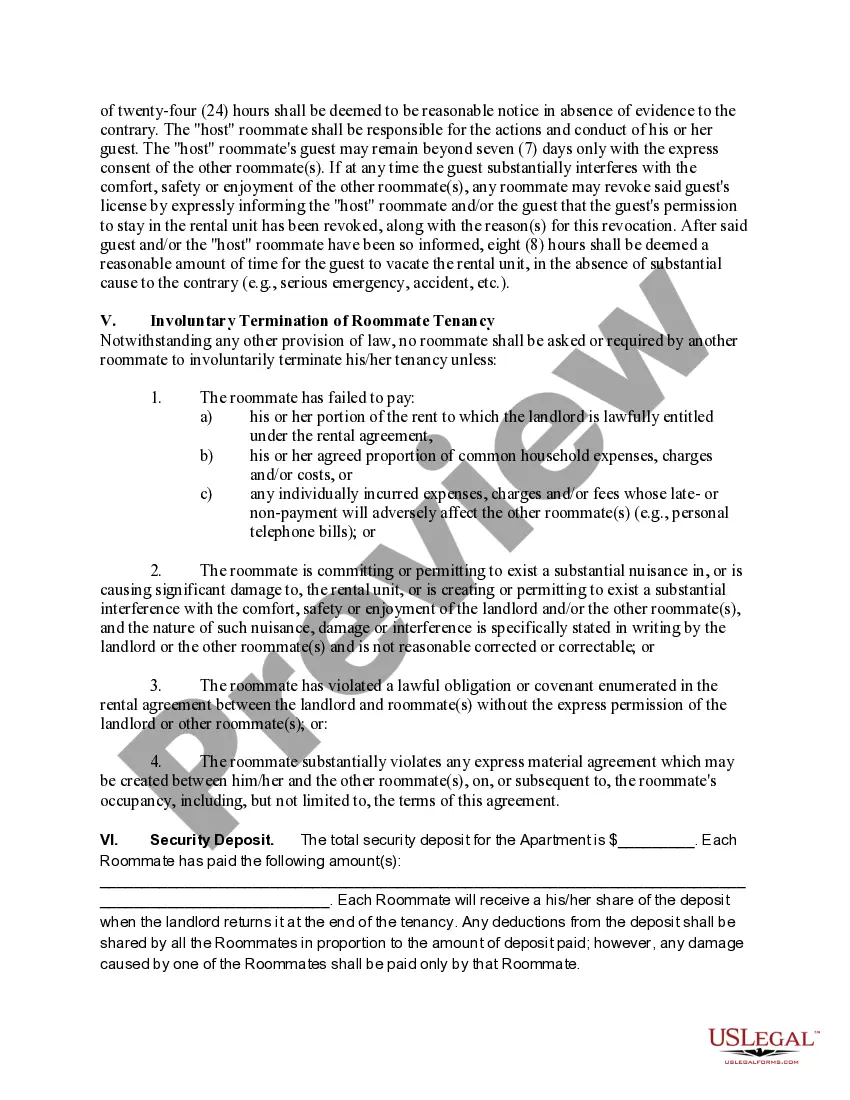 Get Rental Lease Agreement for Roommate Preview Rental Lease Agreement for Roommate